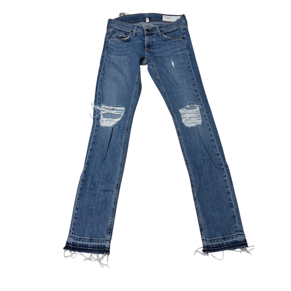 Rag & Bone Womens Skinny Leg Distressed Denim‎ Jeans Size 24